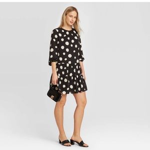 Who What Wear Polka Dot Black/White dress
